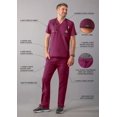 thumbnail image 4 of Adar Addition Go-Everyday Scrub Set for Men - Stylish Scrub Top & Cargo Scrub Pants - A9800 - Wine - 3X, 4 of 6