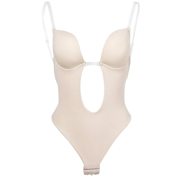 Corsé sin espalda para mujer Fajas invisibles Práctico adelgazante Faja Sujetador Corsé Color de piel Talla L