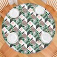 thumbnail image 2 of Green Pink Geometric Pattern Round Fitted Tablecloth with Elastic Edge,Dining Table Cover Waterproof,Outdoor Round Tablecloth for Camping,Dining,Indoor and Outdoor, 2 of 7