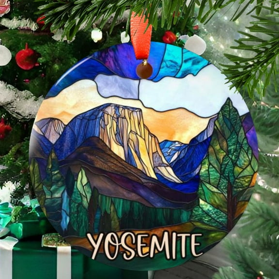 Yosemite Christmas Ornament, Ceramic/Acrylic - Yosemite City Travel Souvenir, Tree Hanging Ornament, Vacation Keepsake 2025, Gift for Adventurers, Collectible 2025