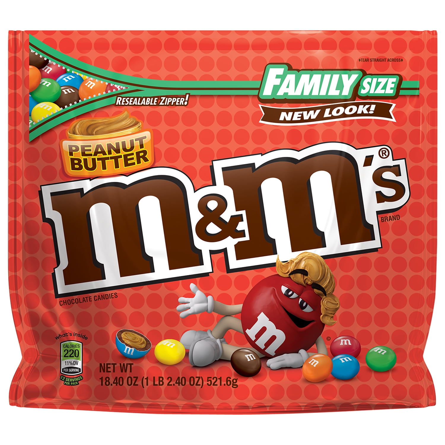 M&M's Peanut Butter Family Size Chocolate Candies - 18.4oz