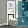 thumbnail image 6 of enyopro Over-The-Toilet Space Saver, Bathroom Storage Cabinet, Toilet Organizer with Adjustable Shelves and Door Cabinet, Wooden Behind Toilet Storage for Space Saving, Easy Assembly - White, K3825, 6 of 8