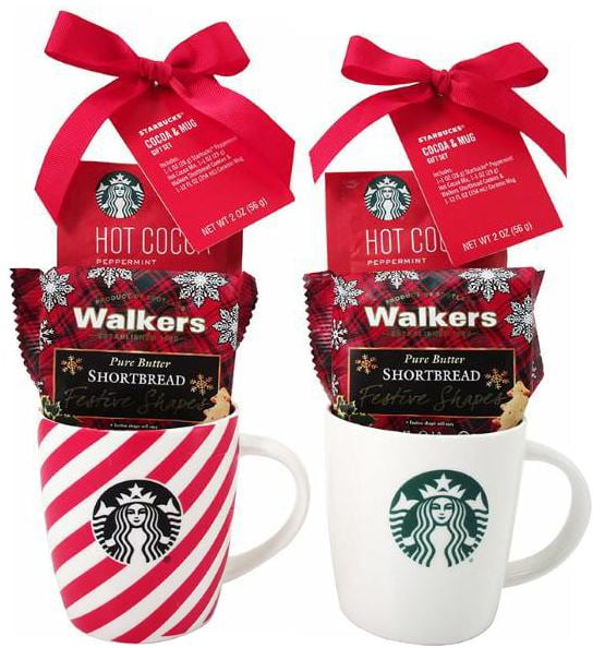 Starbucks Short Mug Cocoa Gift, 3 Pieces (Color & Style Will Vary