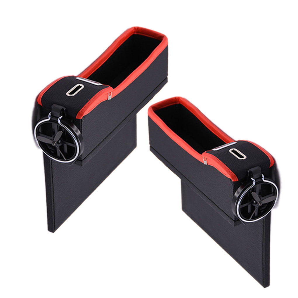 Car Seat Crevice Box Storage Cup Drink Phone Holder Organizer Auto Gap Pocket DE 