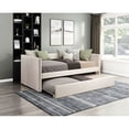 thumbnail image 2 of Beige fabric daybed with wooden frame and trundle / Fits well in transitional bedrooms, 2 of 4