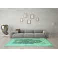 thumbnail image 3 of Ahgly Company Indoor Rectangle Persian Turquoise Blue Traditional Area Rugs, 6' x 9', 3 of 4