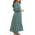 thumbnail image 5 of Robe Maxi pour Femmes à Boutons, Imprimé Floral, Col en V, 5 of 5