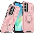 thumbnail image 1 of Decase Hard Case for Samsung Galaxy A16 5G, Hard Plastic Shell Phone Case, Compatible with Mag Safe Accessories, with Phone Ring Grip Holder Kickstand/Slide Camera Cover,Rugged Shockproof Cover,Pink, 1 of 10