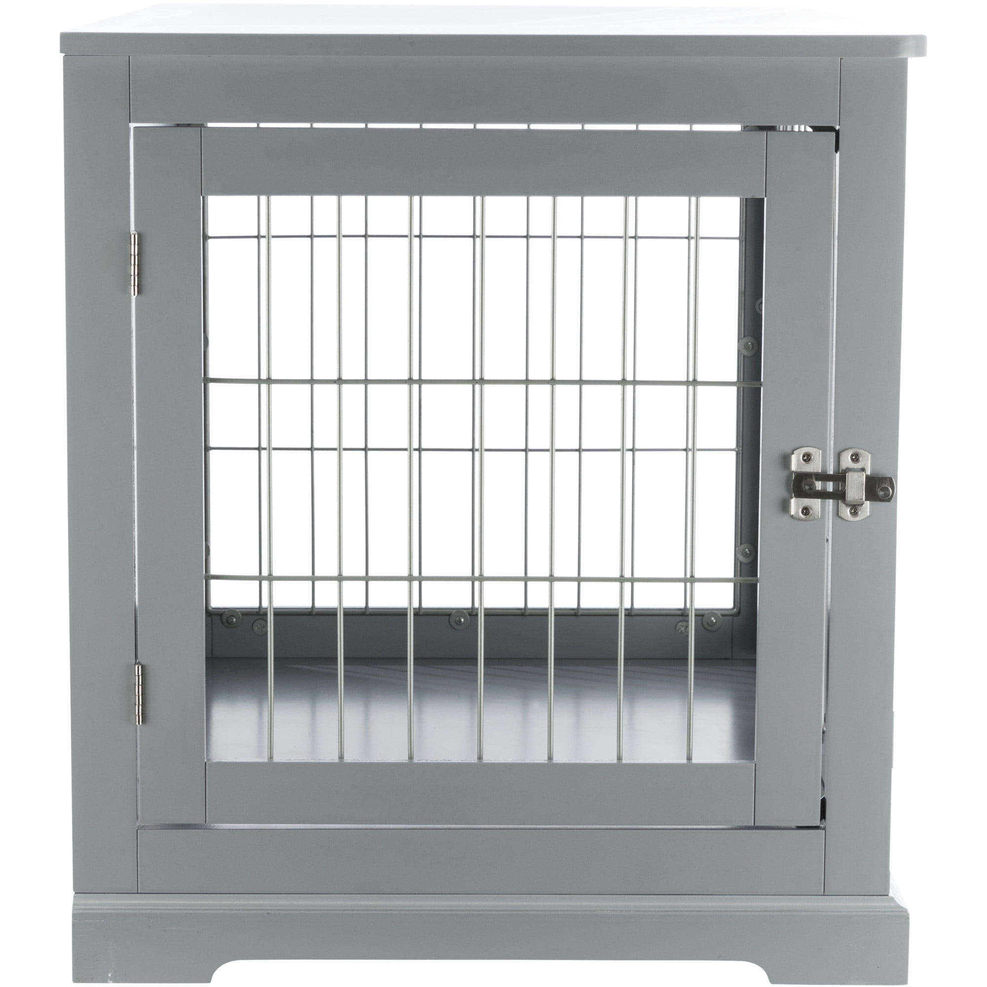 TRIXIE 32.7" Dog Crate, Wooden Indoor Kennel Furniture for Medium Dogs Up to 50 lb, Gray