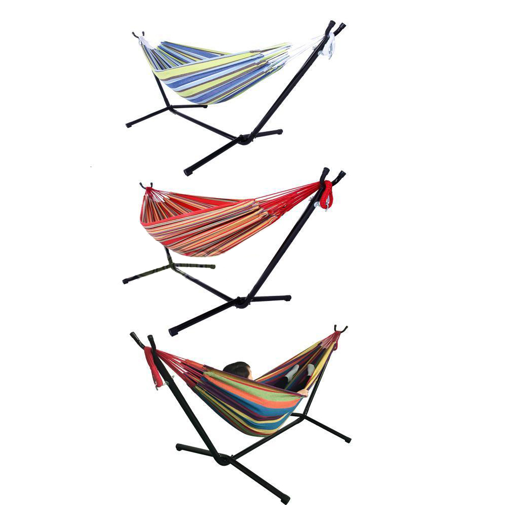 Ktaxon Double Hammock With Space Saving Steel Stand Includes Portable Carrying Case by