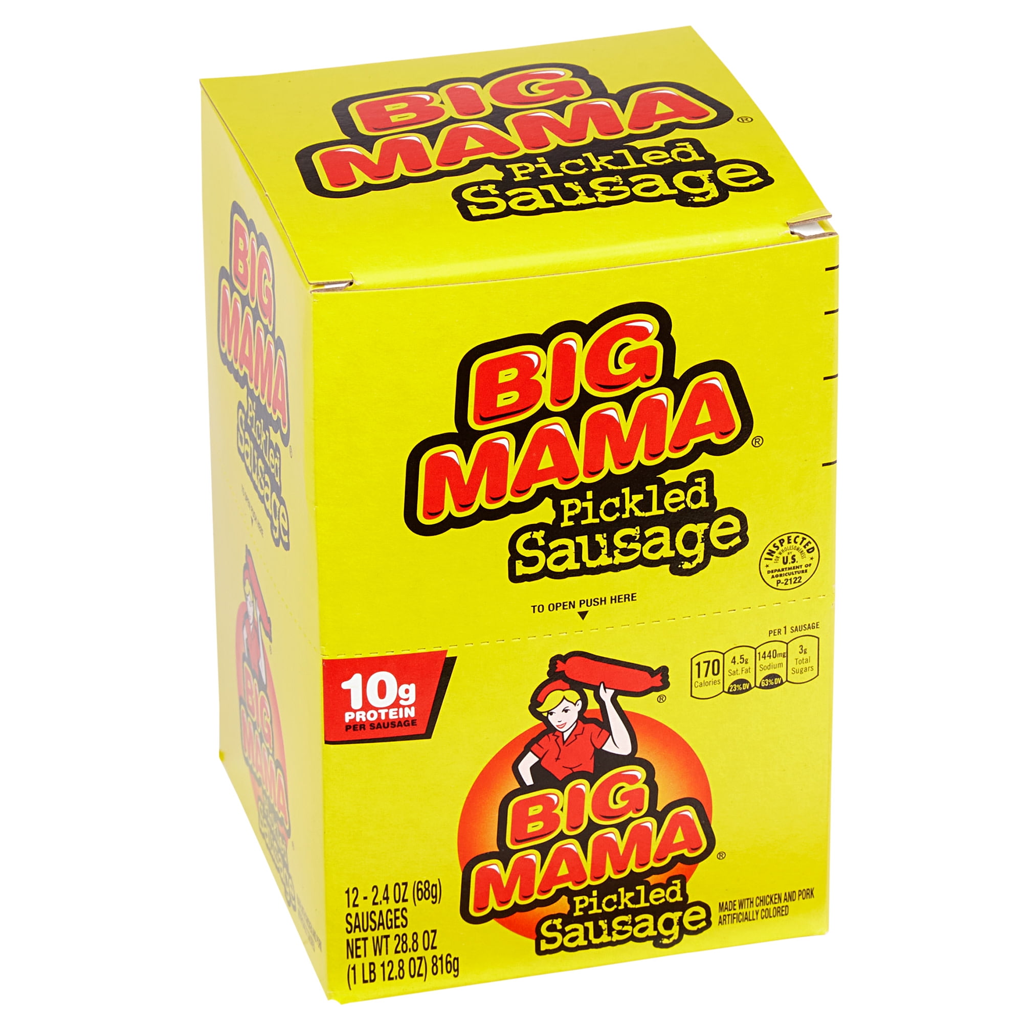 Penrose Big Mama Pickled Sausages 2.4 oz, savory chicken and pork