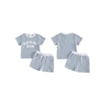 thumbnail image 2 of BemeyourBBs Toddler Baby Boys Birthday Outfits 1 2 3 4 Years Old Birthday Summer Clothes Birthday Dude Letter Embroidery Short Sleeves T-Shirt and Elastic Waist Pockets Shorts Set, 2 of 9
