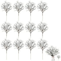 12 Pack Artificial Glitter Berry Stems,NOGIS 11.4 inch Christmas Glitter Berries Spray Picks Holly Berry Branches for Christmas Tree Ornaments DIY Crafts Wreath Xmas Holiday Home Decor (White)