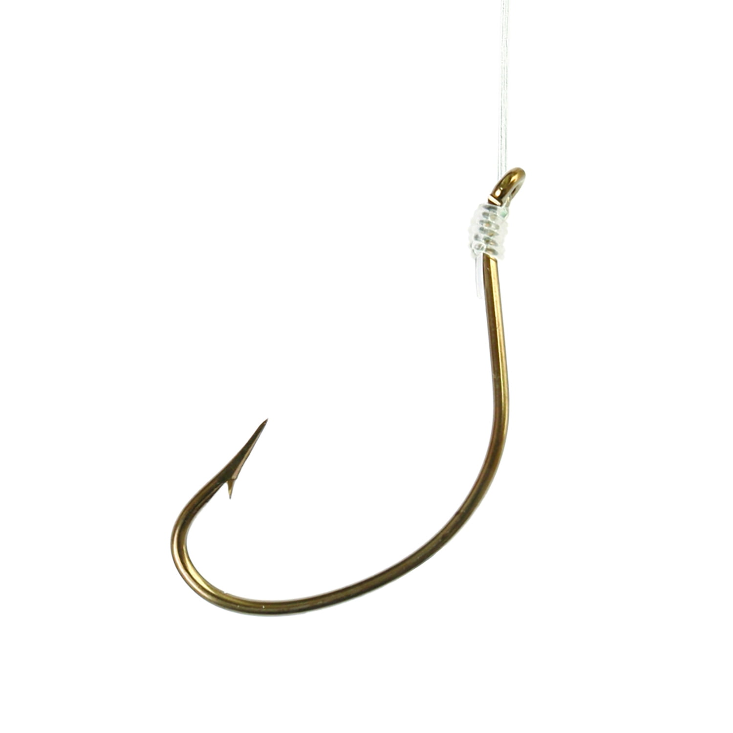 (6 pack) Eagle Claw 147H-2 Snelled Kahle Hook, Bronze, Size 2, 6 Pack