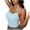 Light Blue, variant on Women's Bra Double Strap Halter Lace Camisole Square Neck Built‑in Padded Wireless Bralette Adjustable Dual Thin Straps Soft Stretchy Breathable Fabric