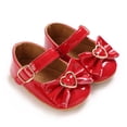 thumbnail image 5 of Zanarzt Sandales d'Été pour Bébé Sandales Plates pour Bébé Fille avec Bride Ornée de Bows et Semelles Souples Chaussures pour Bébé Mary Janes Rouges, 6-9 Mois, 5 of 5