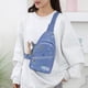 thumbnail image 3 of Mochila cruzada azul con correas ajustables y 2 bolsillos con cremallera para mujeres y hombres, entrenamiento, viaje, jogging, ciclismo, senderismo, bolso de cintura, bolso de pecho simple, 3 of 6