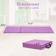 thumbnail image 3 of CL.HPAHKL Folding Gym Mat, Portable Exercise Tumbling Mats 2 Inch Thick Yoga Mat with Carrying Handles Tri-Fold Cheer Mats for MMA, Stretching Yoga Cheerleading Martial Arts, Purple, 3 of 7