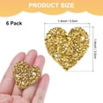 thumbnail image 3 of Uxcell 6-Pack Parches de Corazón de Strass para Planchar de 3.5cm Adhesivos Dorados Apliques Brillantes para DIY/Ropa/Zapatos/Bolsas, 3 of 7