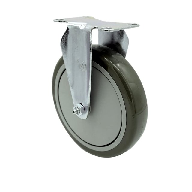 Polyurethane Top Plate Rigid Caster with 6 Inch Gray Wheel - 350 lbs. Capacity Per Caster - Service Caster Brand