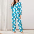 thumbnail image 2 of Wukai Duck Dives Print Women's Pajama Set,PJ Set,Lounge Sets For Women Soft Long Sleeve Sleepwear Comfort and Style-Medium, 2 of 7