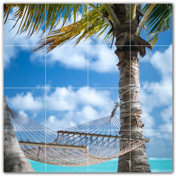 Picture-Tiles.com: Beach Ceramic Tile Wall Mural WAL500074-44XL. 48"W x 48"H using (16) 12" x 12" Ceramic Tiles-Satin Finish