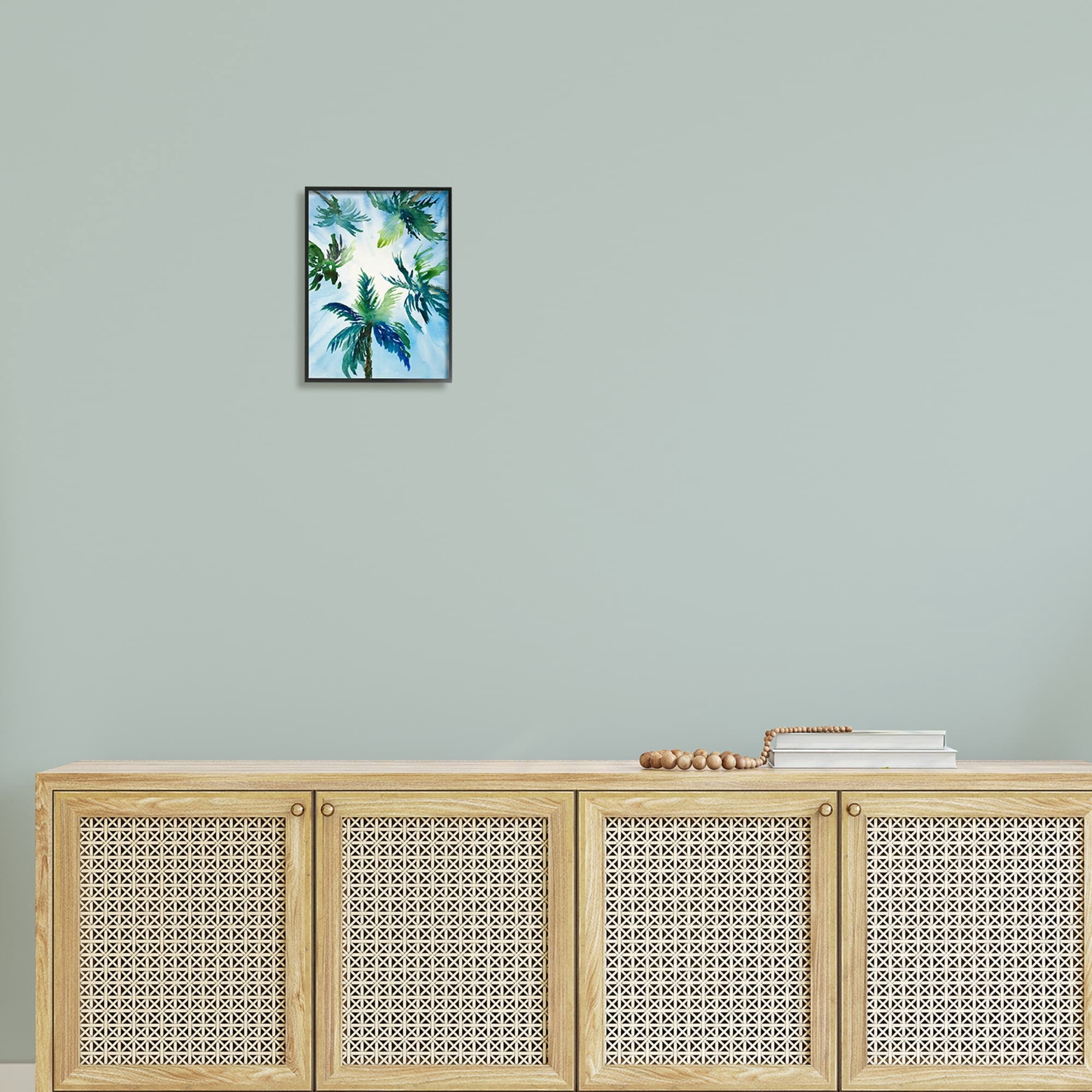 Stupell Industries Tropical Pine Tree Leaves Overhead Sunny Blue Sky Framed Wall Art, 11 x 14, Design by Lanie Loreth