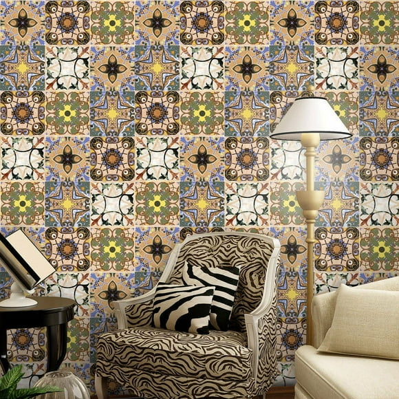 Carreaux de Salle de Bain pour Plancher Pelables et Autocollants Imperméables 16 Pcs Autocollant Auto-Adhésif Carrelage Art Autocollant Mural Autocollant Bricolage Cuisine Salle de Bain Déco Vinyle Pelable et Autocollant Carreau de Mur de Salle de Bain