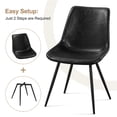 thumbnail image 4 of Yaheetech 2PCS Vanity Faux Leather Dining Chairs with Metal Legs for Dining Room, Black, 4 of 8