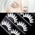 thumbnail image 2 of 3pair White Eyelashes Cosplay Makeup Natural Long Cross Strip False Eye Las BTWA, 2 of 7