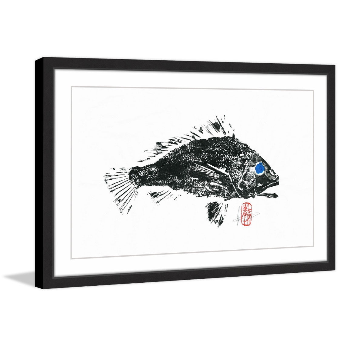 "Bass Yeux Bleus" Framed Painting Print