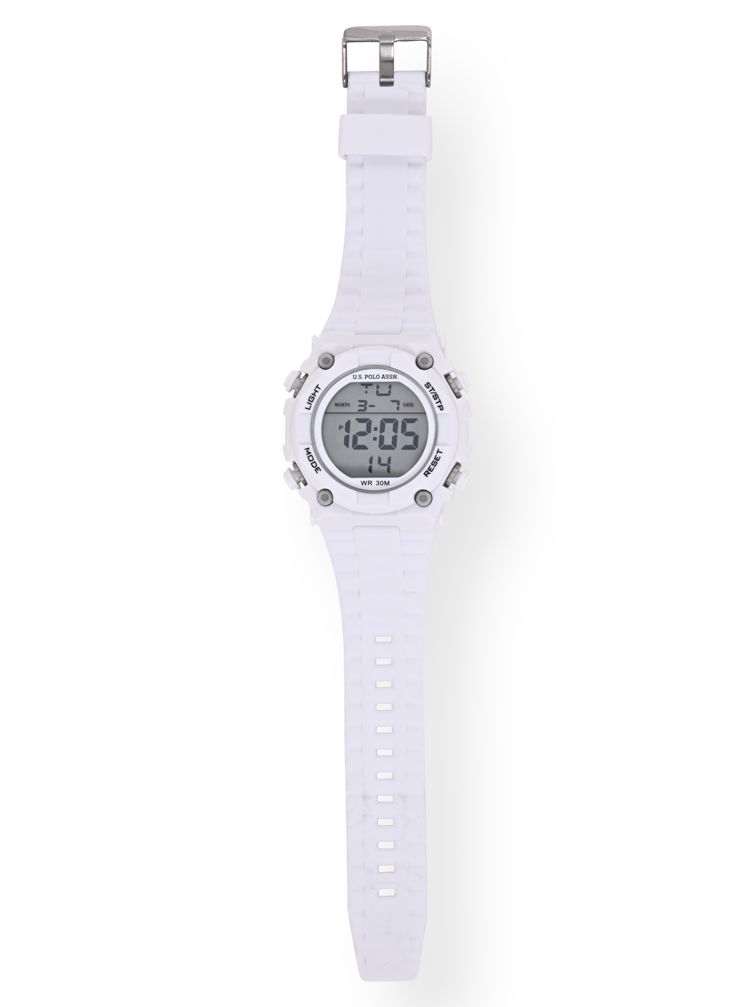 U.S. Polo Assn. Adult Male White Digital Watch (USC90069WM)
