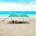 thumbnail image 2 of Red Suricata Turquoise Family Beach Sun Shade Canopy Tent Sunshade with sand anchors, 2 of 8