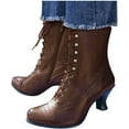 thumbnail image 2 of Retro Women's Boots - Lace-Up Design with Comfortable Chunky Heel, Fall/Winter Dressy, 2 of 5