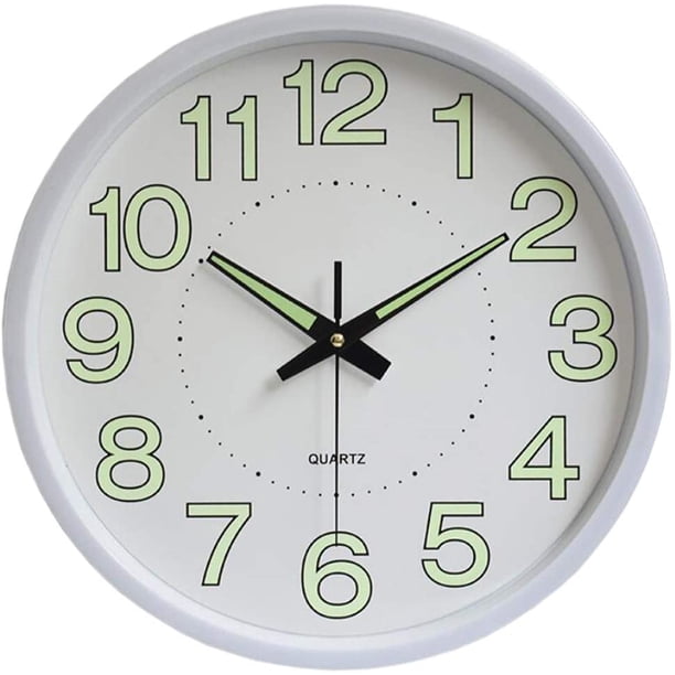 Reloj de pared grande de 30 cm, sin relojería para reloj de pared luminoso digital de cuarzo silencioso para sala de estar, cocina, habitación de niños, oficina, baño Xemadio LN-1930-1