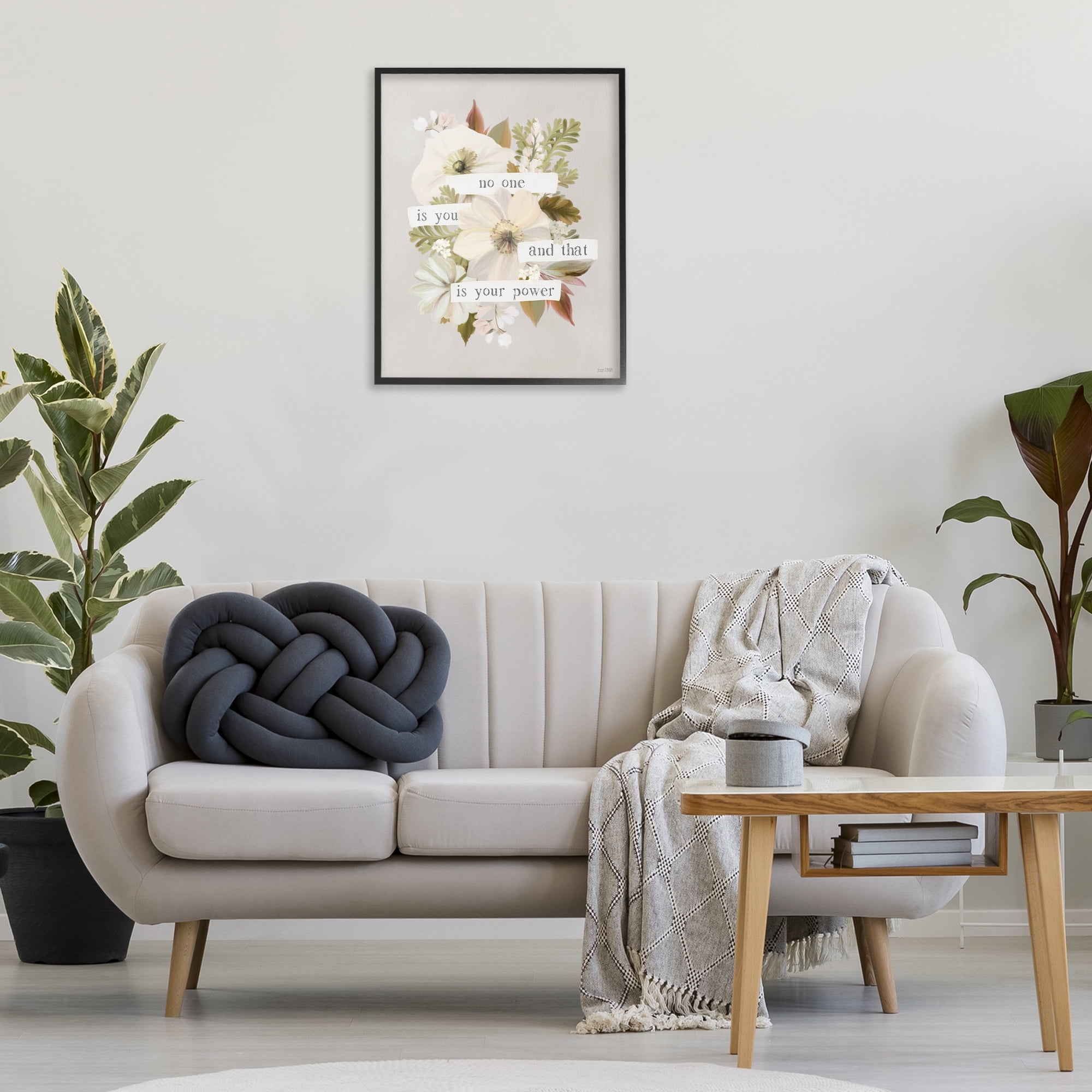 Stupell Industries No One Is You Botanical & Floral Painting Black Framed Art Print Wall Art, 24 x 30