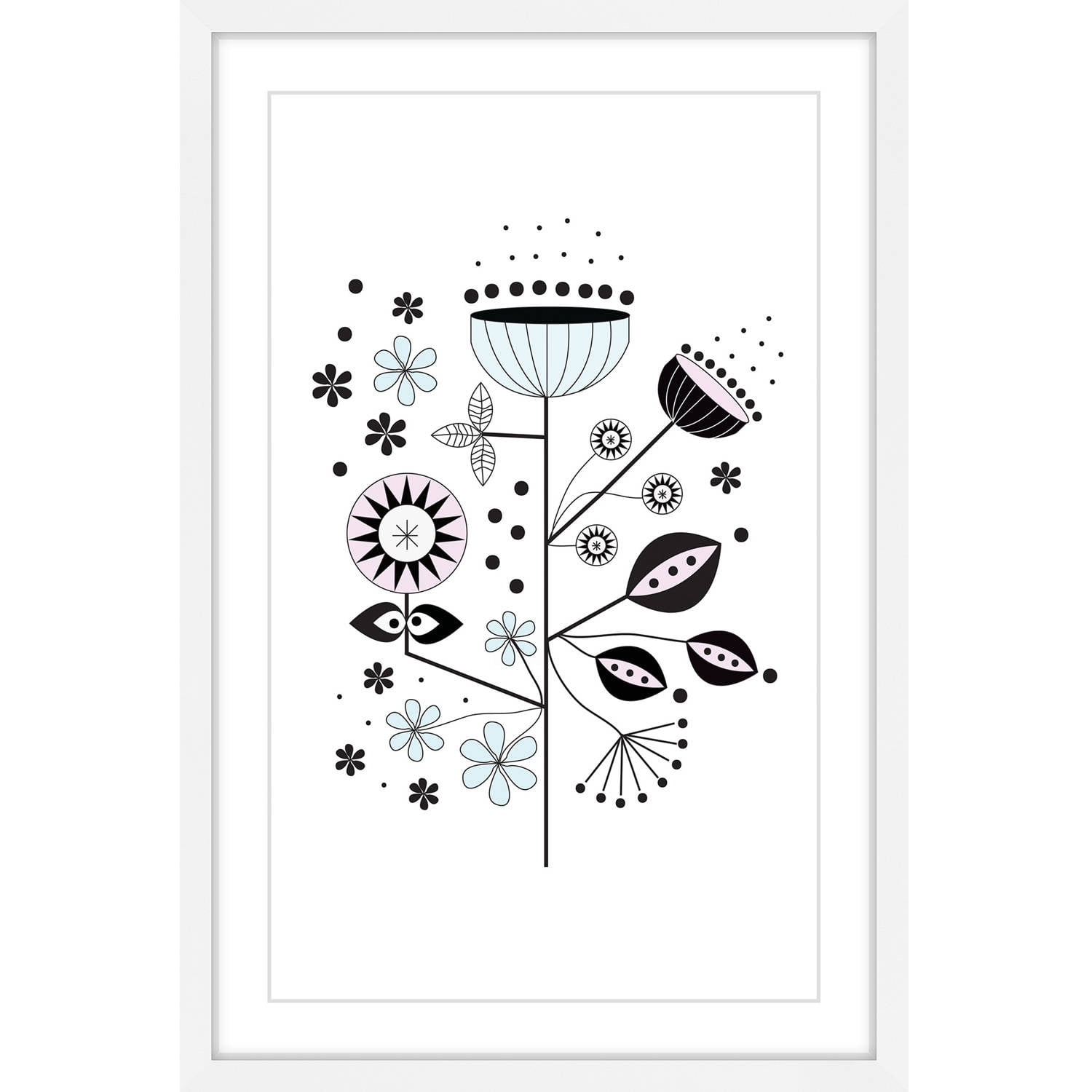 "Floral Geometry" Framed Painting Print