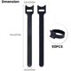 thumbnail image 2 of 50 bridas de velcro reutilizables, ajustables, para organizar cables de PC, cables de datos, auriculares y TV (negras)., 2 of 5