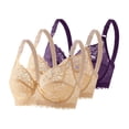 thumbnail image 2 of RongHuan 3 Pack Women's Bra Full Coverage Push Up Underwear Lace Unlined Bralettes Everyday Tshirt Bras, 2 of 5