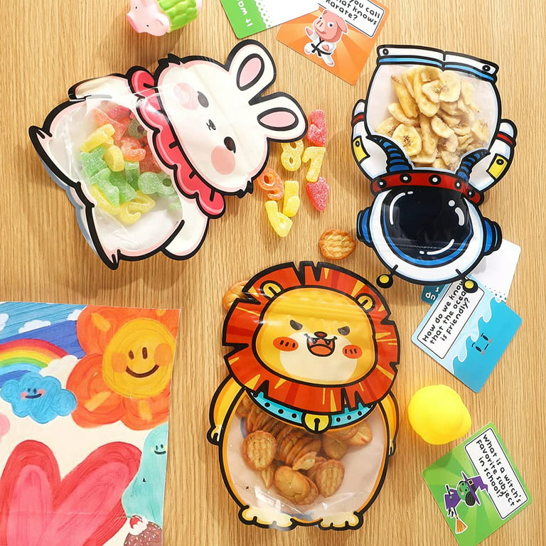 Bobasndm Snack Bags for Kids,10PCS Reusable Candy Bags,Cute Animal Cookie  Bags for School,Gift Bags Birthday Party Bags,Dessert Candy Decorating