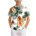thumbnail image 5 of Ulanda Boys Hawaiian Shirts Casual Summer Short Sleeve Button Down Aloha Dress Beach Tee Tops Kids Hawaii Shirts for 5-14 Years (Dark Green, 5-6 Years), 5 of 7