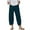 Navy, variant on WRKEKC Women's Solid Color Summer Comfortable Loose Wide Leg Capri Pants With Pockets Lightweight Breathable For Daily Wear and Outdoor Activities