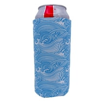 Blue Waves Pattern 24 oz. Can Coolie