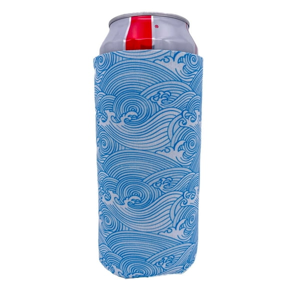 Blue Waves Pattern 24 oz. Can Coolie