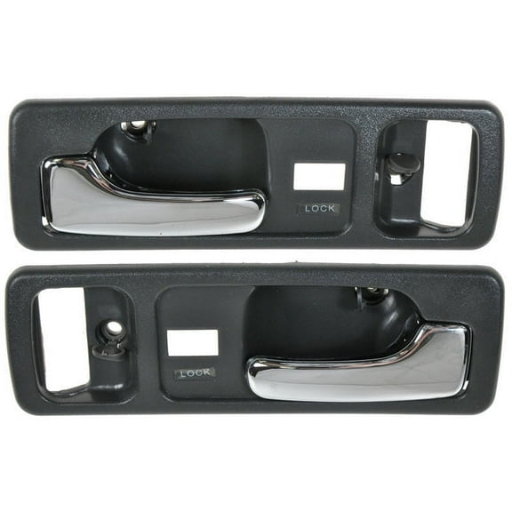 TRQ Gray Inside Handle w/ Power Locks Pair Set for Honda Accord Coupe 2 Door DHA72566