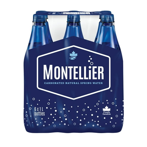 Montellier Carbonated Natural Spring Water 6 x 1 L, Bottles, 6X1L