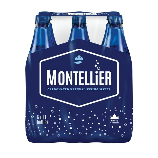 Montellier Carbonated Natural Spring Water 6 x 1 L, Bottles