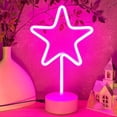 thumbnail image 1 of AIR-Star Neon Sign Neon Star Light LED Star Lights, USB/Battery Operated Neon Sign with Base Stand Star Table Lamp, Light up Star Pink Christmas Decor for Room Bedroom Classroom Desk Shelf, 1 of 4