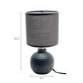thumbnail image 3 of Ceramic Table Lamp With Shade Floral Emboss Cool Gray, 3 of 3