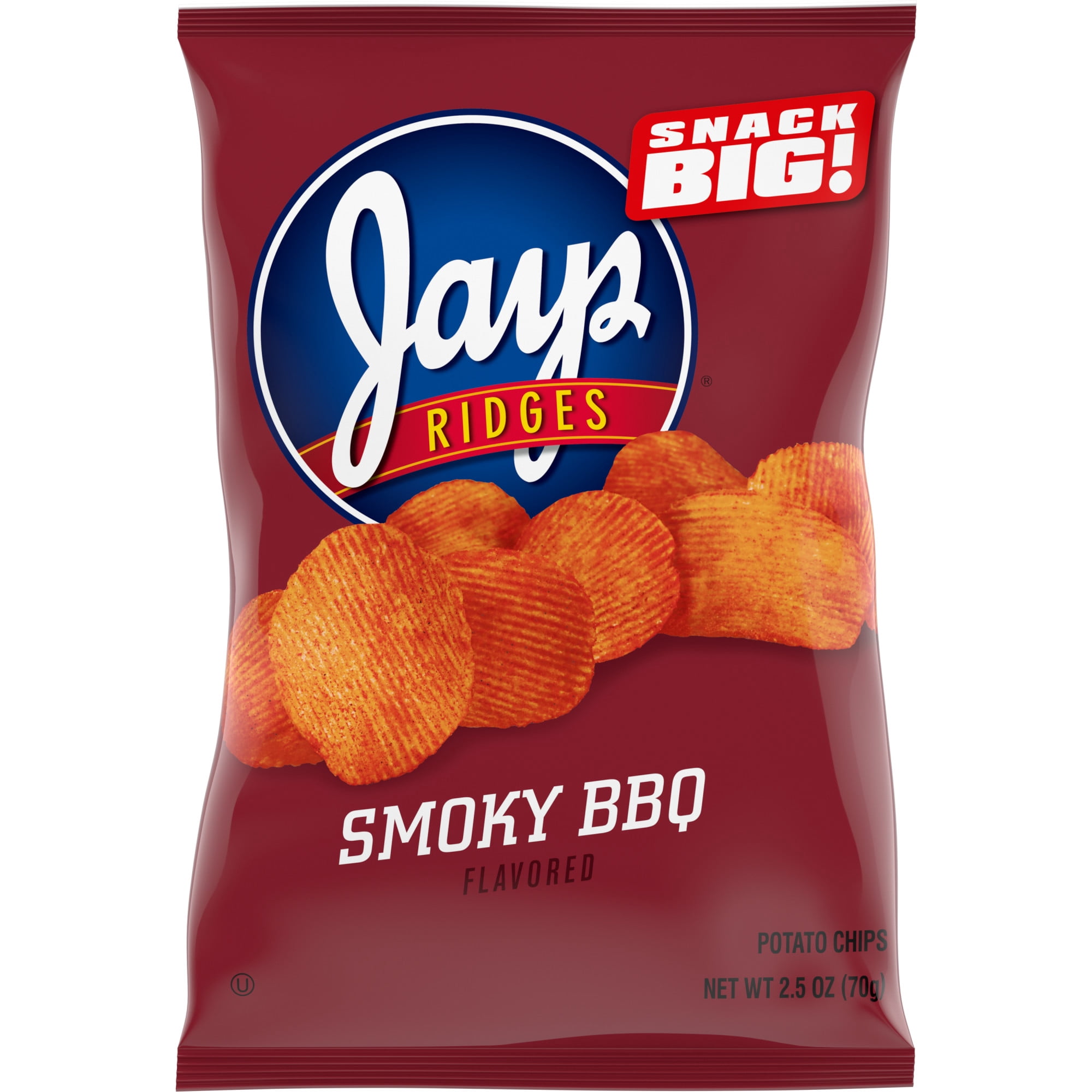 Jays Ridges Potato Chips, Smoky BBQ, 2.5 oz Bag